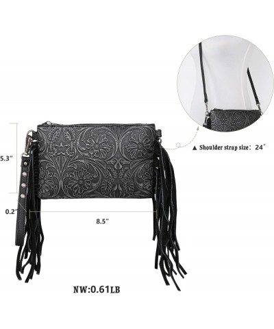 Western Purse for Women Crossbody Bag Wristlet Clutch Purse Z1 Black $19.68 Shoulder Bags