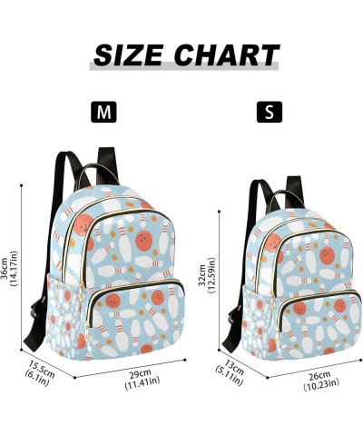 White Bowling Ball Backpack for Women Shoulder Bag Lightweight Mini Backpack Casual Daypack for Travel Small(11.41'' x 6.1'' ...