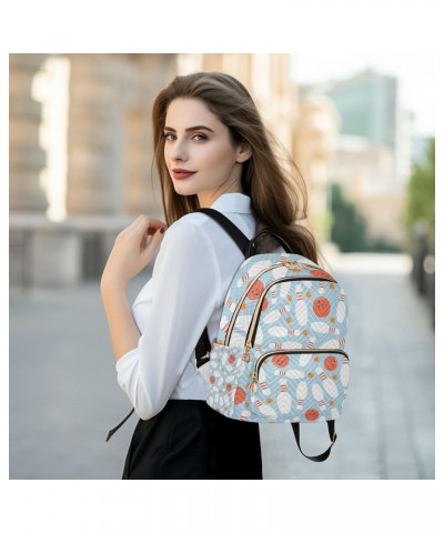 White Bowling Ball Backpack for Women Shoulder Bag Lightweight Mini Backpack Casual Daypack for Travel Small(11.41'' x 6.1'' ...