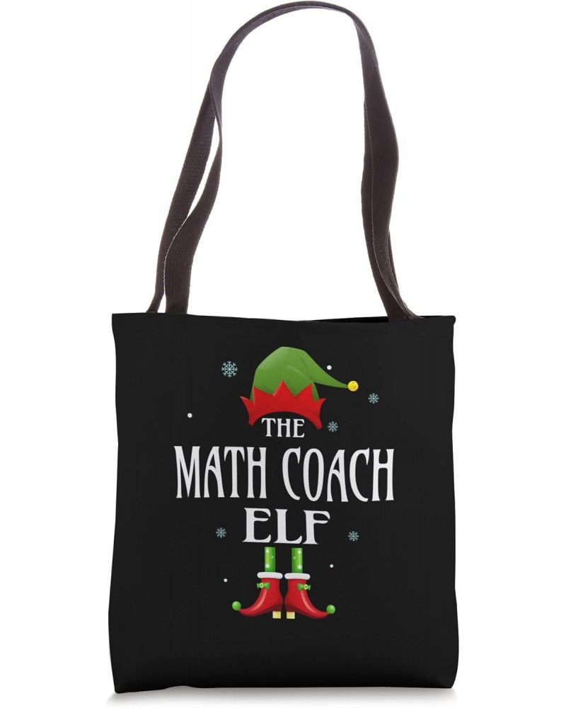 Math Coach Elf Funny Xmas Groupe Matching Pajama Christmas Tote Bag $13.34 Totes