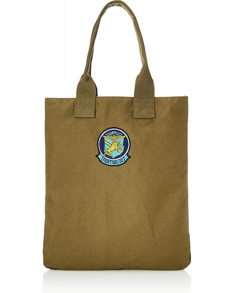 F Style Canvas Tote, Navy 32nd Combat Attack Squadron Crest Embroidery, Green $6.32 Totes