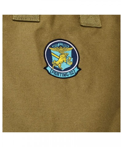 F Style Canvas Tote, Navy 32nd Combat Attack Squadron Crest Embroidery, Green $6.32 Totes