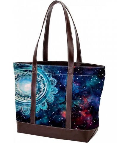 Large Tote Bags for Women, Handbag with Zipper Shoulder Bag, floral abstract $24.44 Totes