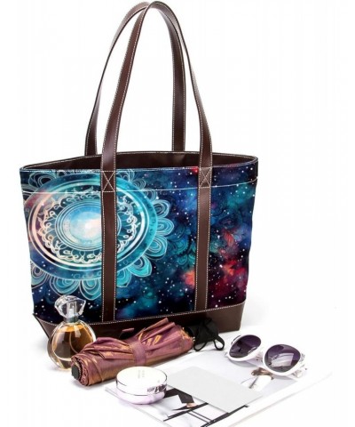 Large Tote Bags for Women, Handbag with Zipper Shoulder Bag, floral abstract $24.44 Totes