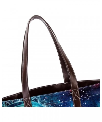 Large Tote Bags for Women, Handbag with Zipper Shoulder Bag, floral abstract $24.44 Totes