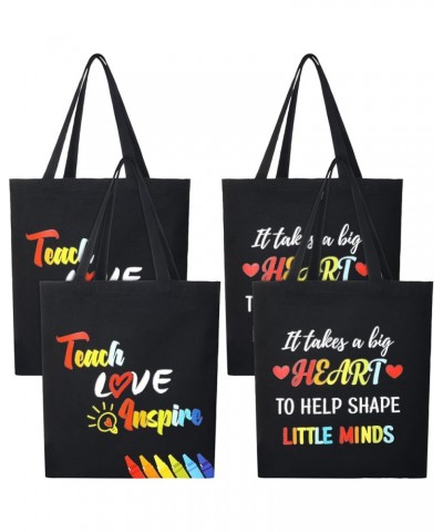 4 Pcs Teacher Appreciation Gift Teacher Canvas Tote Bag (Basic Style) Adorable Style $11.20 Totes