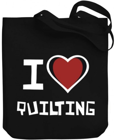 I love Quilting Bicolor Heart Canvas Tote Bag 10.5" x 16" x 4 $19.20 Totes