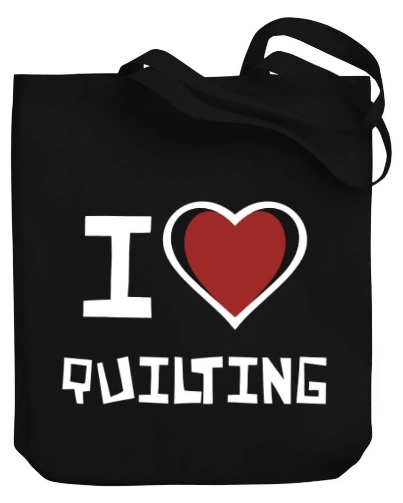 I love Quilting Bicolor Heart Canvas Tote Bag 10.5" x 16" x 4 $19.20 Totes