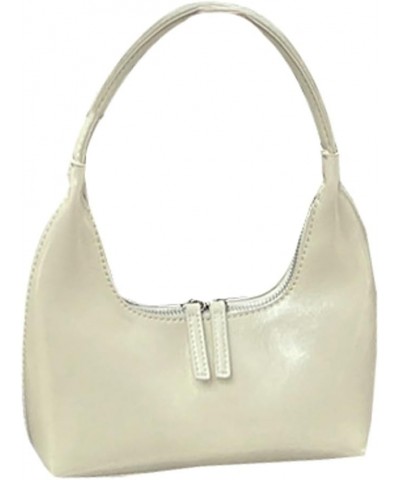 Women's Crescent Shoulder Bags Cute Y2k Dumpling Bag Dumpling Bag Vegan Leather Clutch Hobo Bag Purse White $22.22 Totes