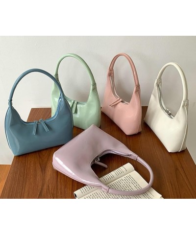 Women's Crescent Shoulder Bags Cute Y2k Dumpling Bag Dumpling Bag Vegan Leather Clutch Hobo Bag Purse White $22.22 Totes