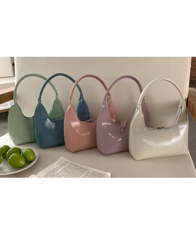 Women's Crescent Shoulder Bags Cute Y2k Dumpling Bag Dumpling Bag Vegan Leather Clutch Hobo Bag Purse White $22.22 Totes