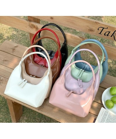 Women's Crescent Shoulder Bags Cute Y2k Dumpling Bag Dumpling Bag Vegan Leather Clutch Hobo Bag Purse White $22.22 Totes