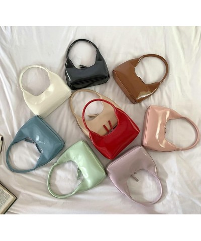 Women's Crescent Shoulder Bags Cute Y2k Dumpling Bag Dumpling Bag Vegan Leather Clutch Hobo Bag Purse White $22.22 Totes