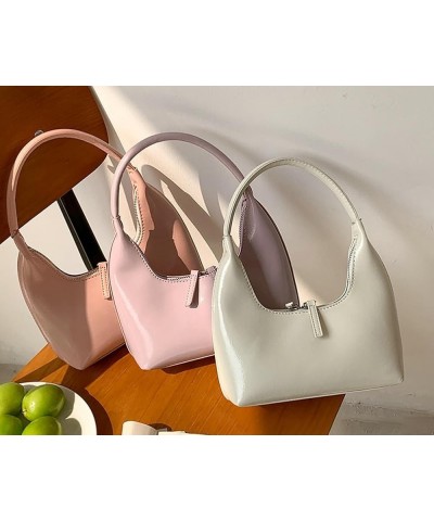 Women's Crescent Shoulder Bags Cute Y2k Dumpling Bag Dumpling Bag Vegan Leather Clutch Hobo Bag Purse White $22.22 Totes