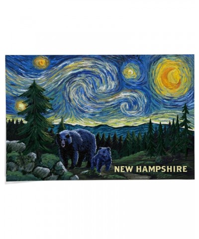 24x36 Inch Giclee Print, New Hampshire, Starry Night, Bear and Cub $23.00 Totes