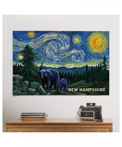 24x36 Inch Giclee Print, New Hampshire, Starry Night, Bear and Cub $23.00 Totes