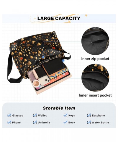 Valentine's Day Heart Gold Crossbody Bag for Women Men with Adjustable Strap PU Leather Shoulder Hobo Purse Bag 20850970 $15....