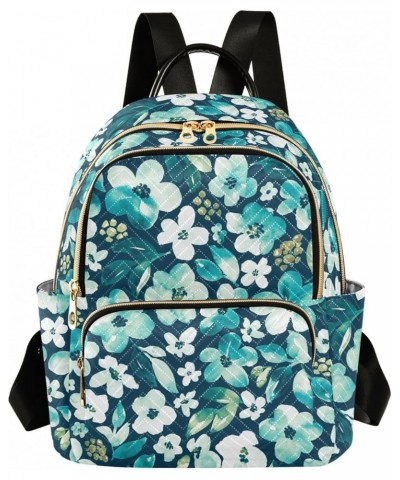 Travel Backpack Purse for Women Fashion Anti-theft Work Casual Floral Teal White Daypack Shoulder Bag Medium Size Small $18.8...