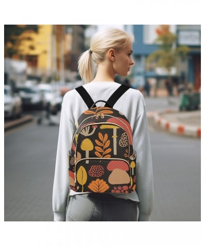 Botanic Women Backpack Mushroom Fungus Autumn Anti-Theft Travel Backpack with Luggage Belt Lightweight Handbag Lady Purse Roo...