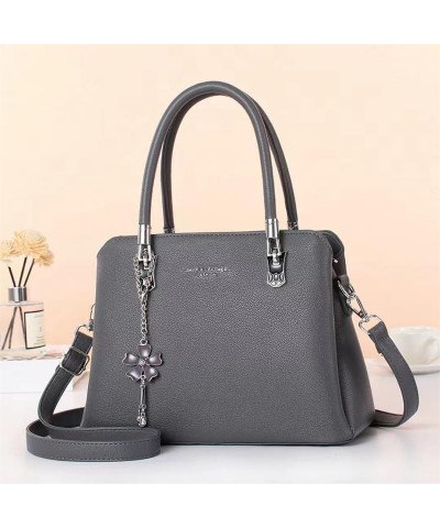 Purses And Handbags For Women Solid Color Elegant Large Capacity Shoulder Tote Bags Top Handle Satchel With Pendant (Black) G...