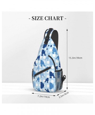 Blue And Pink Fire Crossbody Bag Chest Shoulder Bag Small Casual Backpack Suitable For Women Men Hiking Blue Poodle Polka Dot...