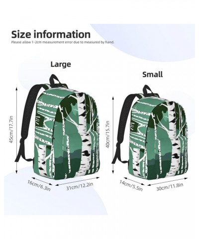 Birch Trees Print Casual Double Shoulder Daypack,Anti-Theft Travel Canvas Backpack For Men And Women Black Small $16.58 Backp...