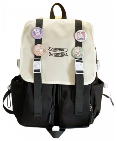 Large Capicity MultiColor Backpack Cute Cartoon Design with pins Y2k Aesthetic kawaii Cute Backpack (Purple) Black $17.29 Bac...