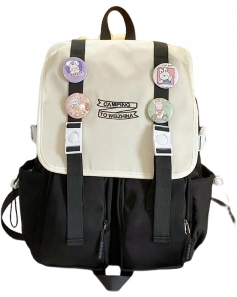 Large Capicity MultiColor Backpack Cute Cartoon Design with pins Y2k Aesthetic kawaii Cute Backpack (Purple) Black $17.29 Bac...