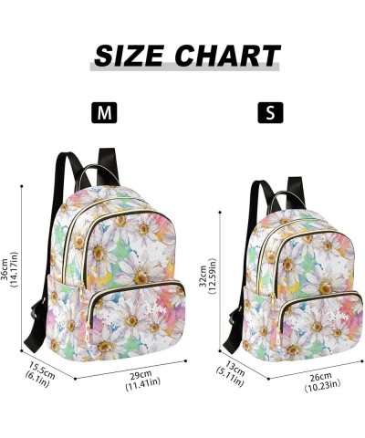 Daisy Flower Floral Colorful Small Backpack Purse for Women Travel Bag Fashion Daypack Back Pack Shoulder Bag Multicolor Medi...