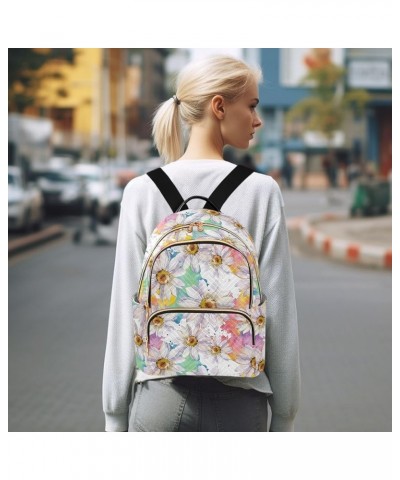 Daisy Flower Floral Colorful Small Backpack Purse for Women Travel Bag Fashion Daypack Back Pack Shoulder Bag Multicolor Medi...