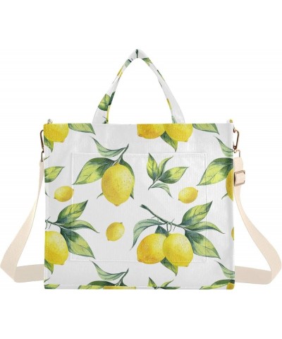 Lady Shoulder Handbag Cute Sloth Reusable Grocery Bag Personalized Women Gifts Large Purse Satchels Yellow Lemon Fruit $11.00...