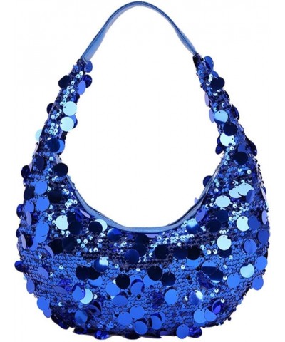 Women's Sequin Tote Bag Underarm Shoulder Bag for Women Dumpling Tote Bag for Women Evening Purses Handbag Blue $17.04 Totes