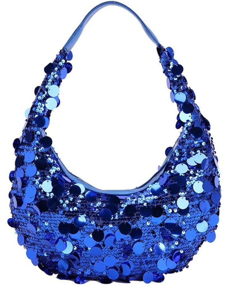 Women's Sequin Tote Bag Underarm Shoulder Bag for Women Dumpling Tote Bag for Women Evening Purses Handbag Blue $17.04 Totes