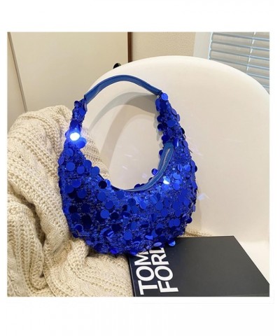 Women's Sequin Tote Bag Underarm Shoulder Bag for Women Dumpling Tote Bag for Women Evening Purses Handbag Blue $17.04 Totes