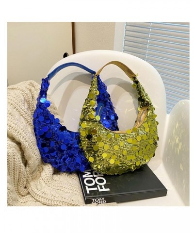 Women's Sequin Tote Bag Underarm Shoulder Bag for Women Dumpling Tote Bag for Women Evening Purses Handbag Blue $17.04 Totes