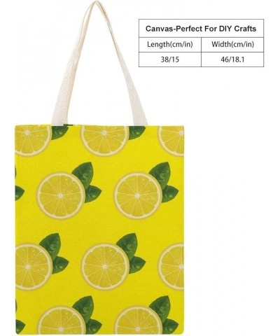 Canvas Tote Bag, Lemon Yellow Shopping Bag with Zipper & Handle for School Travel, Reusable Shopping Grocery Bags Style-2 $11...