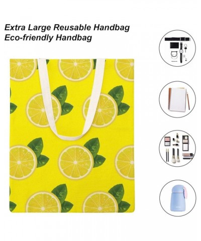 Canvas Tote Bag, Lemon Yellow Shopping Bag with Zipper & Handle for School Travel, Reusable Shopping Grocery Bags Style-2 $11...