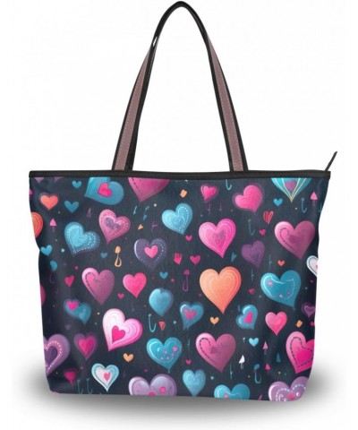 Women Tote Bags Valentine's Day Heart Pink Top Handle Satchel Handbags Shoulder Bag for Shopping L 20850992 $11.96 Totes