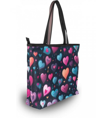 Women Tote Bags Valentine's Day Heart Pink Top Handle Satchel Handbags Shoulder Bag for Shopping L 20850992 $11.96 Totes