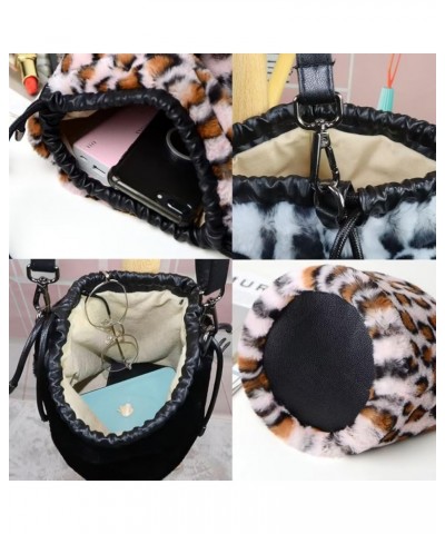 Women Faux Fur Crossbody Shoulder Bag Furry Plush Handbag Leopard Clutch Purse Fashion Gift 2a Pieces $28.00 Shoulder Bags