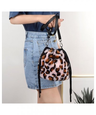 Women Faux Fur Crossbody Shoulder Bag Furry Plush Handbag Leopard Clutch Purse Fashion Gift 2a Pieces $28.00 Shoulder Bags