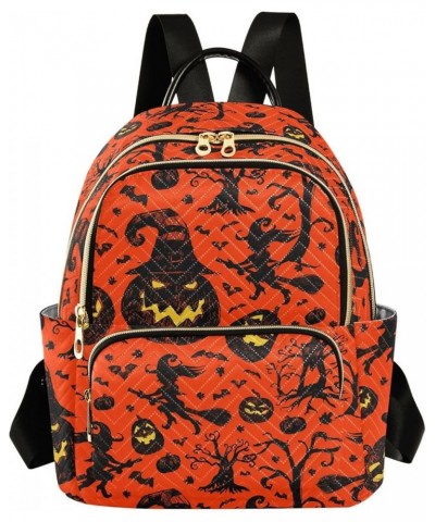 Halloween Pumpkin Backpack Purse for Women Small Mini Women's Fashion Backpack Back Pack HandBag Lady Gifts,M Medium $19.24 B...