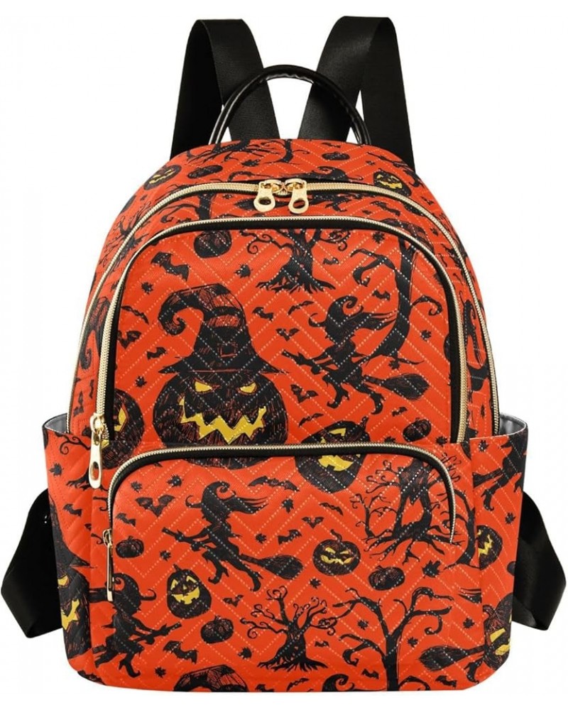 Halloween Pumpkin Backpack Purse for Women Small Mini Women's Fashion Backpack Back Pack HandBag Lady Gifts,M Medium $19.24 B...