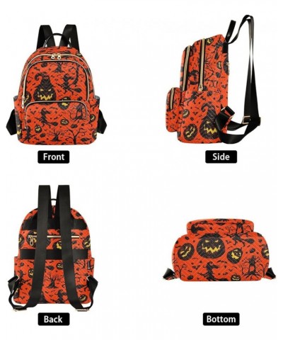 Halloween Pumpkin Backpack Purse for Women Small Mini Women's Fashion Backpack Back Pack HandBag Lady Gifts,M Medium $19.24 B...