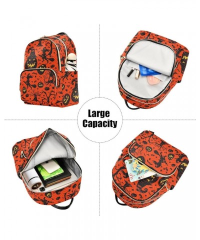 Halloween Pumpkin Backpack Purse for Women Small Mini Women's Fashion Backpack Back Pack HandBag Lady Gifts,M Medium $19.24 B...