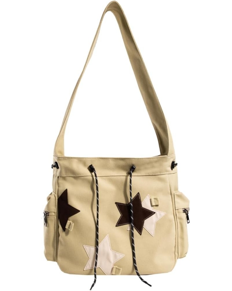 Canvas Shoulder Bag for Women Large Hobo Crossbody Bag Casual Handbags Shopping Work Travel Bag Khaki $25.18 Hobo Bags