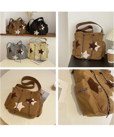 Canvas Shoulder Bag for Women Large Hobo Crossbody Bag Casual Handbags Shopping Work Travel Bag Khaki $25.18 Hobo Bags