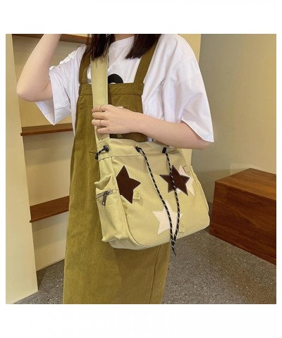 Canvas Shoulder Bag for Women Large Hobo Crossbody Bag Casual Handbags Shopping Work Travel Bag Khaki $25.18 Hobo Bags