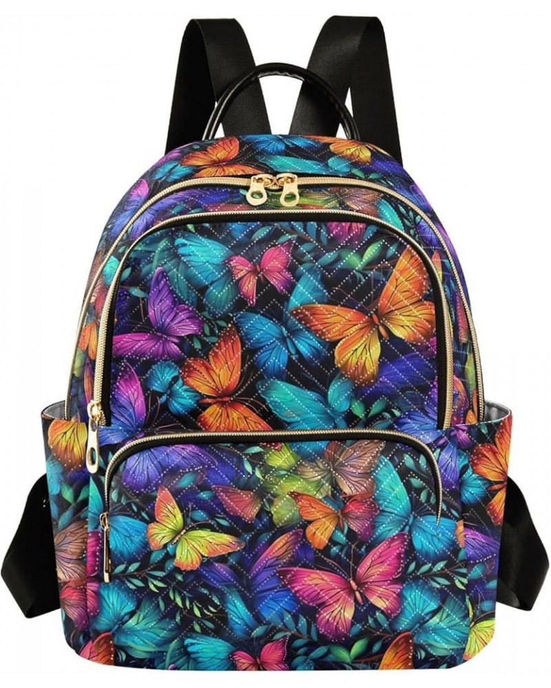 Butterfly Colorful Backpack for Women Fashion Shoulder Bags Small Casual Daypack Travel Bag S 202a3054 S(10.23"x5.11"x12.59")...