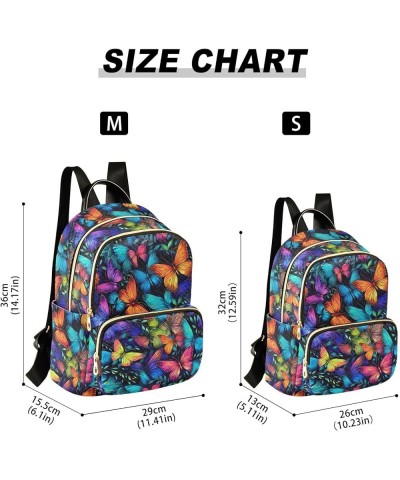 Butterfly Colorful Backpack for Women Fashion Shoulder Bags Small Casual Daypack Travel Bag S 202a3054 S(10.23"x5.11"x12.59")...